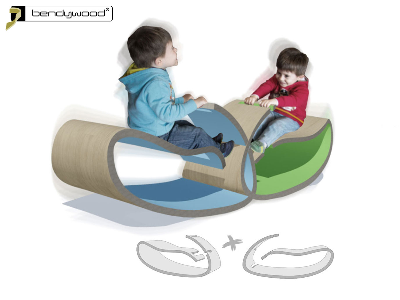 Seesaw rocker for children in Bendywood®-beech