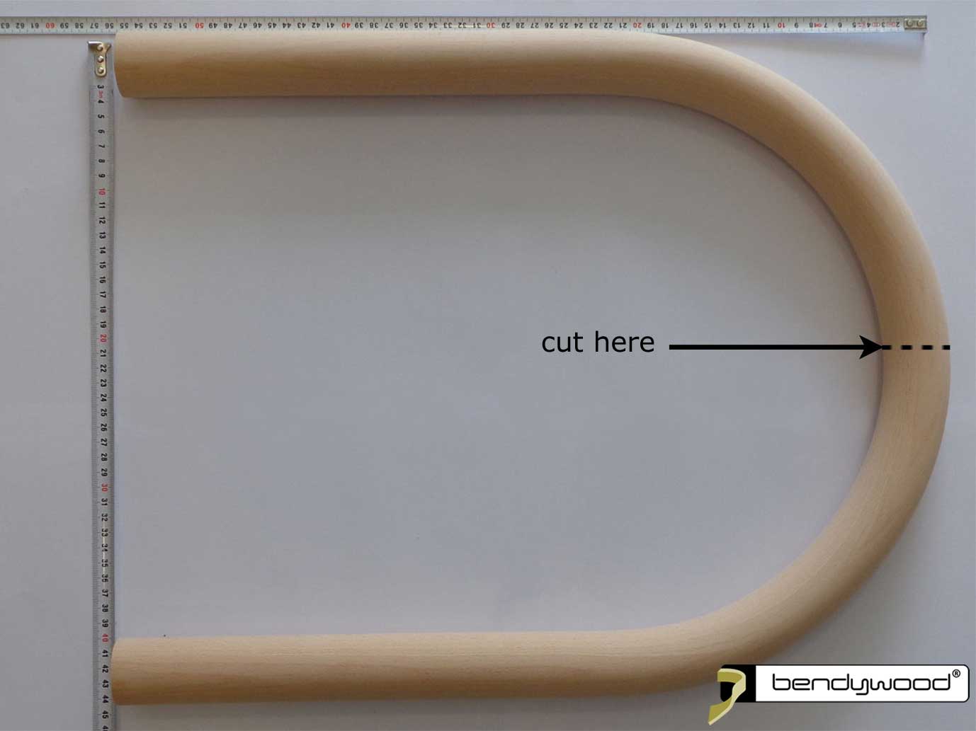 Gebogenes Teil mit Radius 180 mm in Bendywood® Lamellen